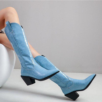 boots croco bleu