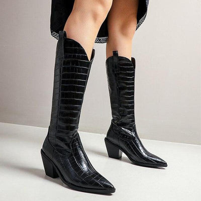 boots croco noir