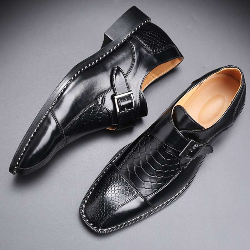 chaussure homme croco noir