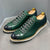 chaussures en cuir imitation croco vert