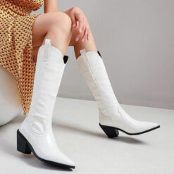 boots croco blanc