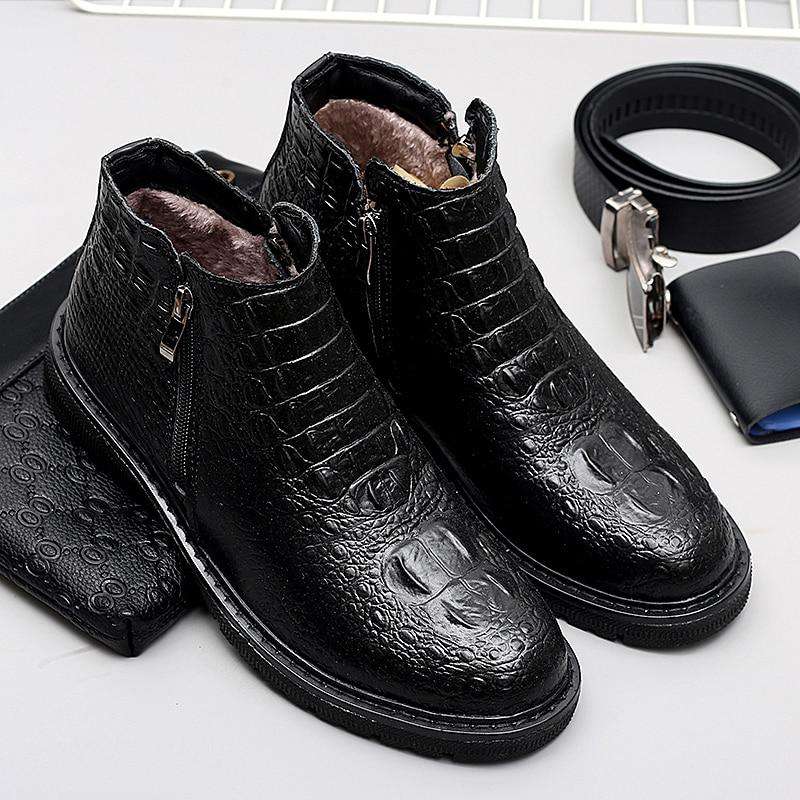 bottine croco homme fourrure