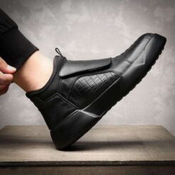 bottine homme croco noire