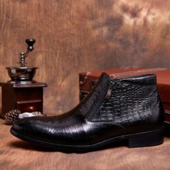 bottine imitation croco