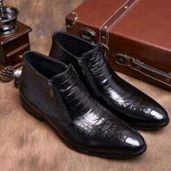 bottine imitation croco modèle noir