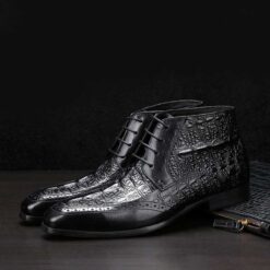 bottines croco homme noir