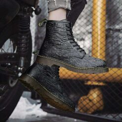bottines croco noir