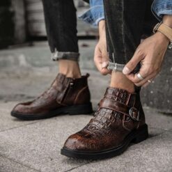 bottines homme croco