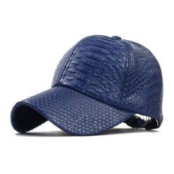 casquette effet crocodile bleu