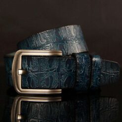 ceinture crocodile pour homme bleu