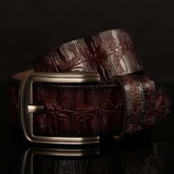 ceinture crocodile pour homme café