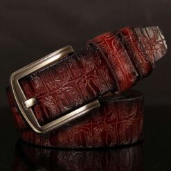 ceinture crocodile pour homme rouge