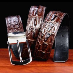 ceinture homme crocodile véritable brune