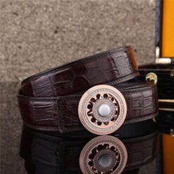 ceinture peau de crocodile rose