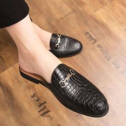 chaussure croco sans chaussette noire