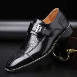 chaussure homme croco noir