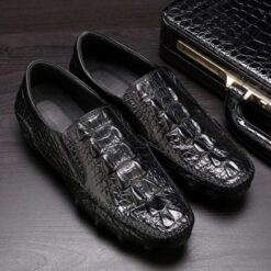 chaussures crocodile pour homme noir