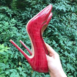 escarpin croco rouge modele