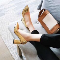 escarpin imitation croco femme