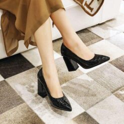 escarpin imitation croco noir