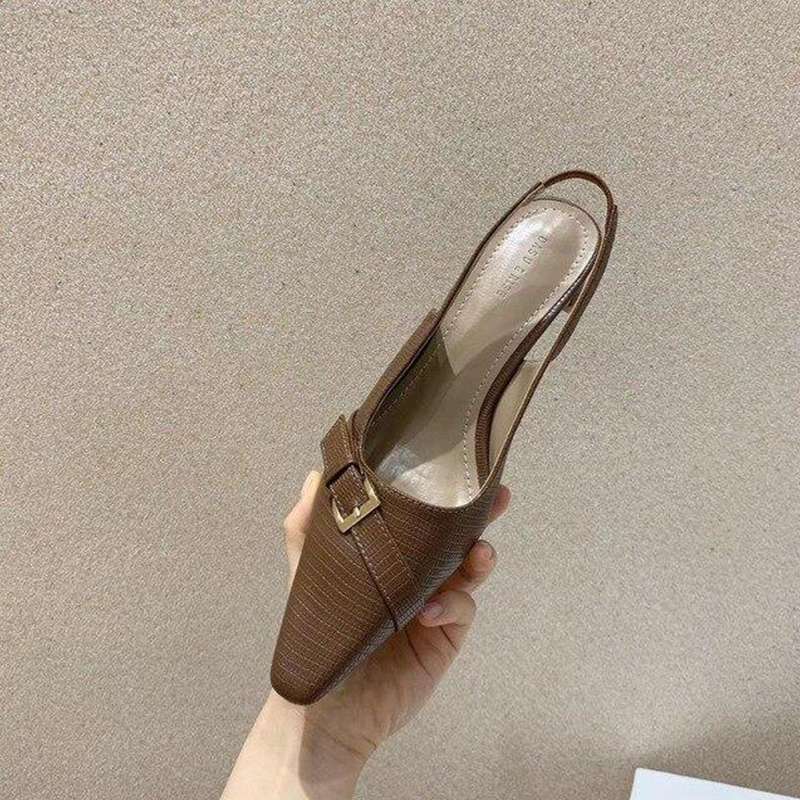 escarpins croco femme marron