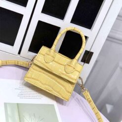mini sac effet croco jaune