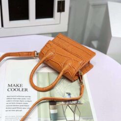 mini sac effet croco orange