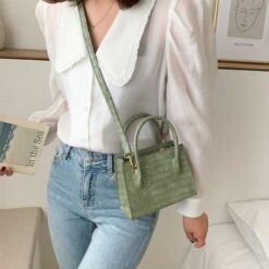 modèle sac croco vert