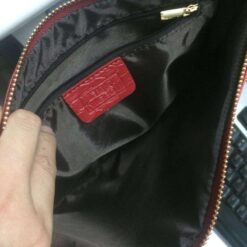 pochette femme crocodile rouge