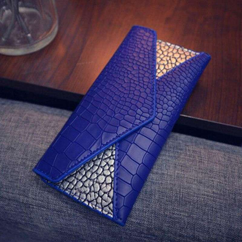 porte monnaie croco femme bleu