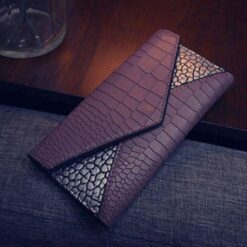 porte monnaie croco femme brun rouge