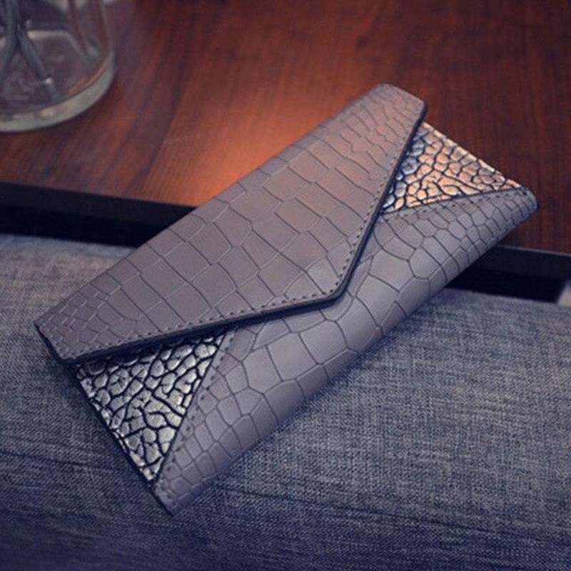 porte monnaie croco femme gris