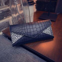 porte monnaie croco femme noir