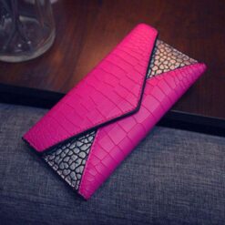porte monnaie croco femme rose rouge