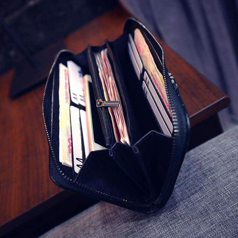 portefeuille croco femme interieur