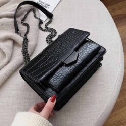 Sac Bandoulière Chaîne Croco