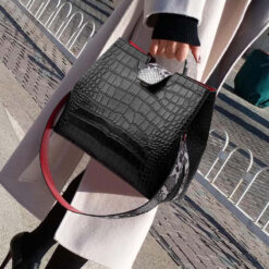 sac bandoulière croco noir