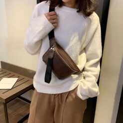 sac bandoulière femme croco chocolat