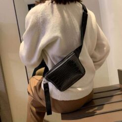 sac bandoulière femme croco noir