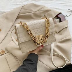 sac chaîne croco blanc