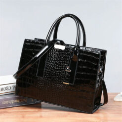 sac croco noir pour femme