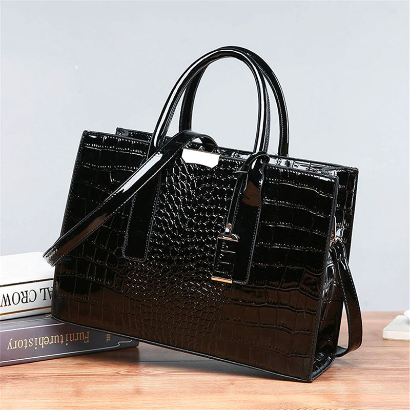 sac croco noir pour femme