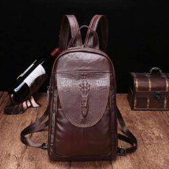 sac dos effet crocodile café