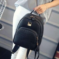 sac à dos femme croco noir