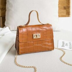 sac effet croco brun