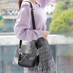 sac effet croco noir modèle