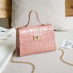 sac effet croco rose