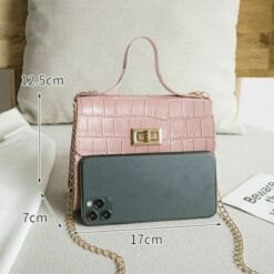 sac effet croco rose taille