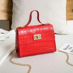 sac effet croco rouge