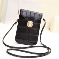 sac en bandoulière croco noir